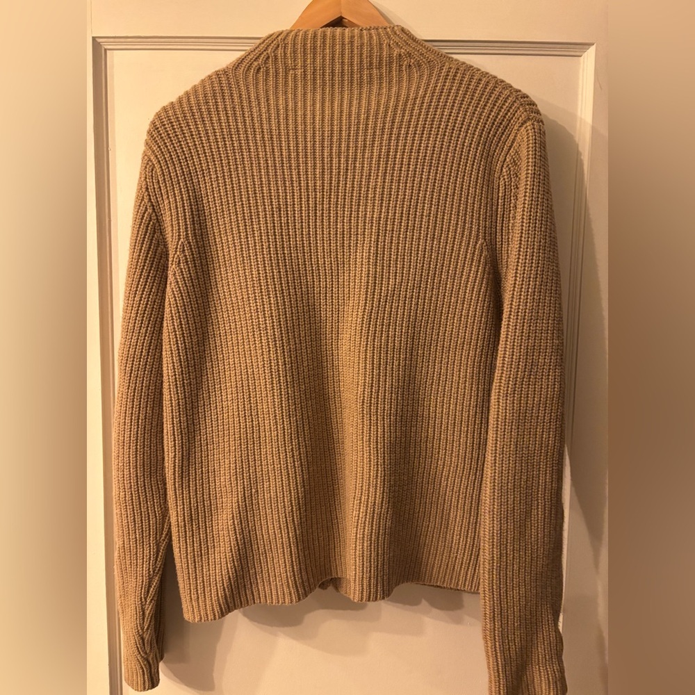 Athleta Women’s 100% fine merino Camel zip cardigan sweater size XL fits like L. - Picture 3 of 4